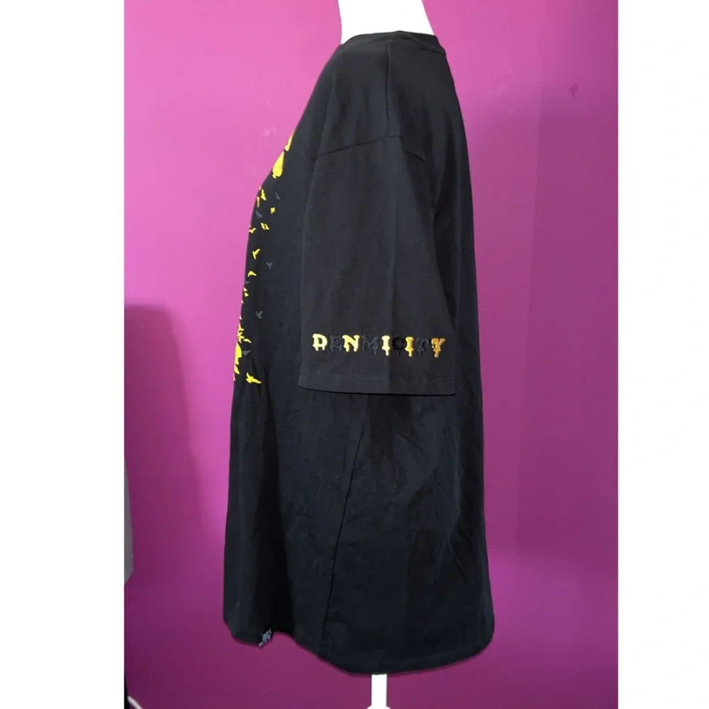 MENS DENIMiCITY Black T-Shirt with Yellow Spade Design - Picture 4 of 6